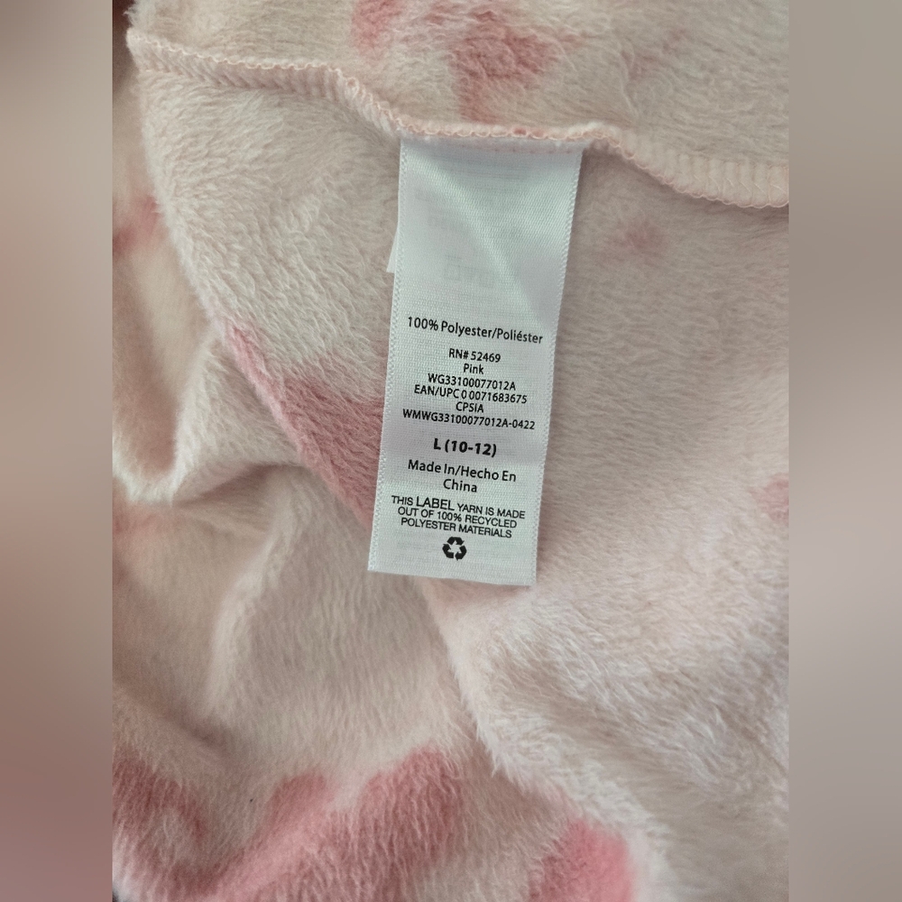 Wonder Nation Girls Pink Hooded Long Sleeve Fleece Lined Pullover Jacket Large - Picture 7 of 9